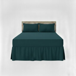 Fitted Valance Bed Sheet Polycotton Mattress Cover And Frill Easy Care Teal - thumbnail 2