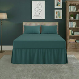 Fitted Valance Bed Sheet Polycotton Mattress Cover And Frill Easy Care Teal
