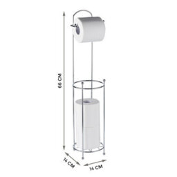 Crystals Free Standing Chrome Toilet Paper Loo Roll Storage Holder Frame Bathroom Shelf - thumbnail 2