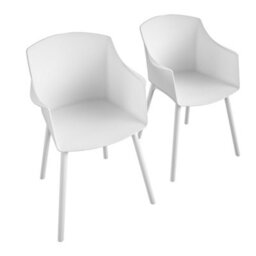 Dorel Home Camelo Resin Chairs In White - 2 Pieces - thumbnail 8