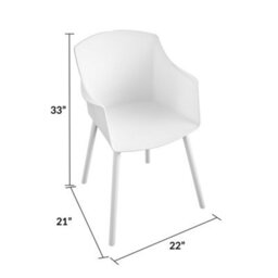 Dorel Home Camelo Resin Chairs In White - 2 Pieces - thumbnail 3