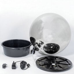 Primrose Brushed Sphere Stainless Steel Outdoor Water Feature With Lights H45Cm - thumbnail 7