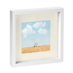"Nicola Spring 10 X 10"" Photo Frame - Ivory Mount 3D Photo Frame Picture Frame Box Portrait Display Case & Spacer (6 X 6"" Mount)" - thumbnail 1