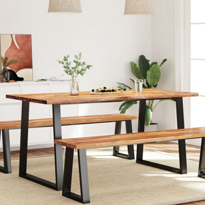 Vidaxl Dining Table With Live Edge 160X80X75 Cm Solid Wood Acacia - image 1
