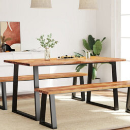 Vidaxl Dining Table With Live Edge 160X80X75 Cm Solid Wood Acacia