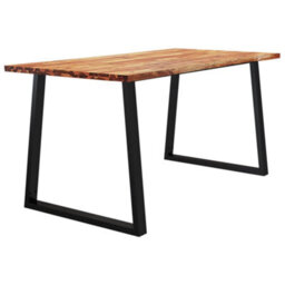 Vidaxl Dining Table With Live Edge 160X80X75 Cm Solid Wood Acacia - thumbnail 3