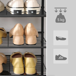 LEDREM 8 Tier Metal Tall Shoe Rack Shelf, Narrow Shoe Rack, Slim Shoe Storage Organizer For Closet Entryway Small Spaces, Black - thumbnail 7