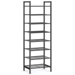 LEDREM 8 Tier Metal Tall Shoe Rack Shelf, Narrow Shoe Rack, Slim Shoe Storage Organizer For Closet Entryway Small Spaces, Black - thumbnail 4