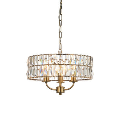 Luminosa Lighting Luminosa Clifton 3 Light Multi Arm Lamp Ceiling Pendant Antique Brass - image 1
