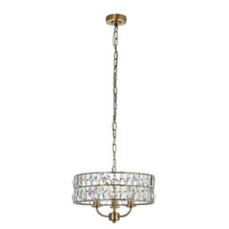 Luminosa Lighting Luminosa Clifton 3 Light Multi Arm Lamp Ceiling Pendant Antique Brass - thumbnail 6