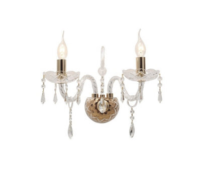 Luminosa Lighting Luminosa Monalisa Wall Light Gold, Crystal 40X34X18Cm
