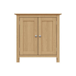 Fwstyle Taberno 2 Door Sideboard Storage Cabinet Natural Oak (H) 67 (W) 65 (D) 33Cm - thumbnail 3