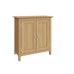 Fwstyle Taberno 2 Door Sideboard Storage Cabinet Natural Oak (H) 67 (W) 65 (D) 33Cm - thumbnail 4