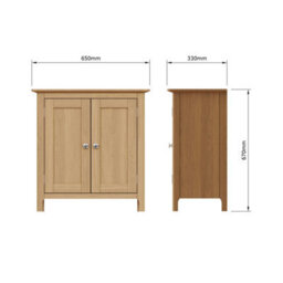 Fwstyle Taberno 2 Door Sideboard Storage Cabinet Natural Oak (H) 67 (W) 65 (D) 33Cm - thumbnail 8