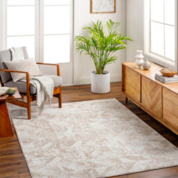 Livabliss San Francisco-Abstract Ivory Tan Modern Marble Living Dining Bedroom Rug 120 X 170 Cm Easy Care, Non Shedding - thumbnail 2