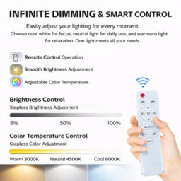 40Cm Led Ceiling Light With Remote Dimmable Flush Mount 48W Modern Round Lamp Warm White Cool White Bedroom Living Room - thumbnail 8