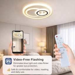 40Cm Led Ceiling Light With Remote Dimmable Flush Mount 48W Modern Round Lamp Warm White Cool White Bedroom Living Room - thumbnail 6
