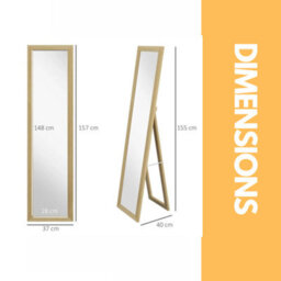 Pirlo Plush Rustic Full Length Mirror Freestanding Or Hanging Natural - thumbnail 7