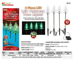 Almineez 4 X Crystal Christmas Tree Pre-Lit Green Led Pathway Lights Garden Indoor Outdoor Path Stake Lights - thumbnail 5