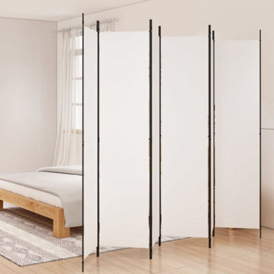 Walplus 6-Panel Room Divider White 300X220 Cm Fabric - image 1