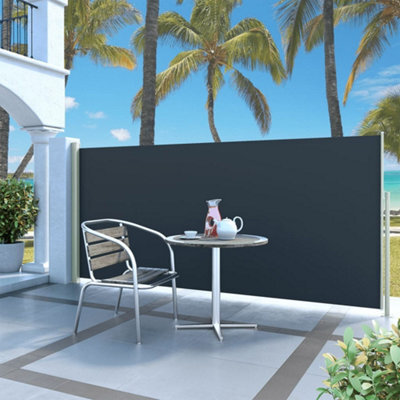 Walplus Retractable Side Awning Garden Sun Shade Canopy Gazebo For Back Door, Porch, Patio 140 X 300 Cm Black - image 1