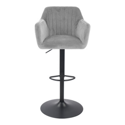 Bonnier Light Grey Adjustable Swivel Bar Stool - image 1