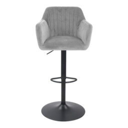 Bonnier Light Grey Adjustable Swivel Bar Stool