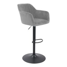 Bonnier Light Grey Adjustable Swivel Bar Stool - thumbnail 2