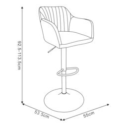 Bonnier Light Grey Adjustable Swivel Bar Stool - thumbnail 5