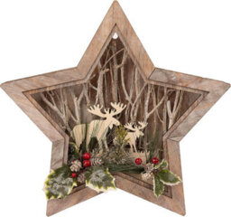 Shatchi B/o Led Wooden Reindeer Scene - Star Shape - W38Xd6Xh38Cm - thumbnail 2