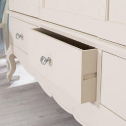 Statement Furniture Juliette Triple Wardrobe. French Style Triple Wardrobe With Crystal Handles - Champagne - thumbnail 5