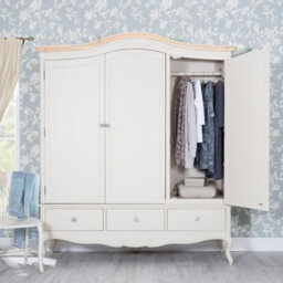 Statement Furniture Juliette Triple Wardrobe. French Style Triple Wardrobe With Crystal Handles - Champagne - thumbnail 2