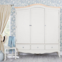 Statement Furniture Juliette Triple Wardrobe. French Style Triple Wardrobe With Crystal Handles - Champagne - thumbnail 3