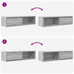 Berkfield Tv Cabinet Grey Sonoma 100X31X25.5 Cm Engineered Wood - thumbnail 9