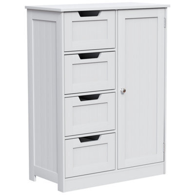Hayle Matt White Freestanding Single Bathroom Drawer Cabinet (H) 810mm (W) 600mm - image 1