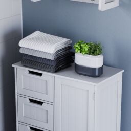 Hayle Matt White Freestanding Single Bathroom Drawer Cabinet (H) 810mm (W) 600mm - thumbnail 5