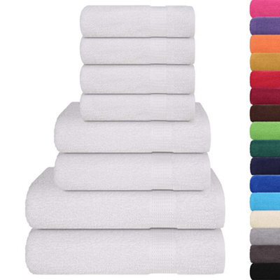 Berkfield Durable 8 Piece Towel Set White 360 Gsm 100% Cotton