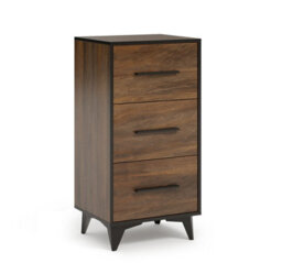 Impact Furniture Chest Of Drawers Tall Narrow 3 Drawer Storage Cabinet Black Legs Dark Oak Mid Century Modern Frida - thumbnail 2
