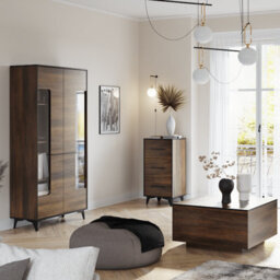 Impact Furniture Chest Of Drawers Tall Narrow 3 Drawer Storage Cabinet Black Legs Dark Oak Mid Century Modern Frida - thumbnail 8