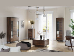Impact Furniture Chest Of Drawers Tall Narrow 3 Drawer Storage Cabinet Black Legs Dark Oak Mid Century Modern Frida - thumbnail 9