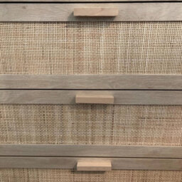 Rattan 3-Drawer Storage Chest Cabinet For Bedroom - thumbnail 2