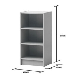 Timber Art Design Small 3 Tier Cube Bookcase Display Shelving Storage Unit Furniture Grey - thumbnail 4