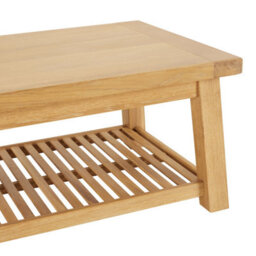 The Furniture Market Marbury Oak Trestle Coffee Table With Slatted Shelf - thumbnail 8