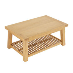 The Furniture Market Marbury Oak Trestle Coffee Table With Slatted Shelf - thumbnail 7