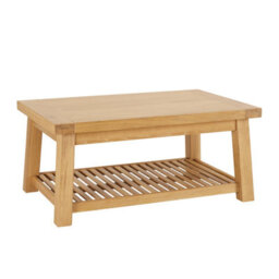 The Furniture Market Marbury Oak Trestle Coffee Table With Slatted Shelf - thumbnail 6