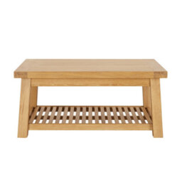 The Furniture Market Marbury Oak Trestle Coffee Table With Slatted Shelf - thumbnail 5