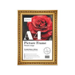 A4 Gold Ornate Picture Frame (29.7 X 21Cm) Poster, Photo, Artwork, Gallery Wall Or Print - thumbnail 1