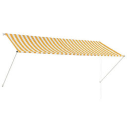Berkfield Retractable Awning 300X150 Cm Yellow And White - thumbnail 2