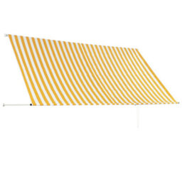 Berkfield Retractable Awning 300X150 Cm Yellow And White - thumbnail 4