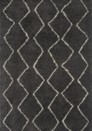 The Rugs Moroccan Shaggy Rugs And Runners Soft Fluffy Wavy Trellis Design High Pile Dark Grey And Ivory Living Room Kitchen Hallway 840